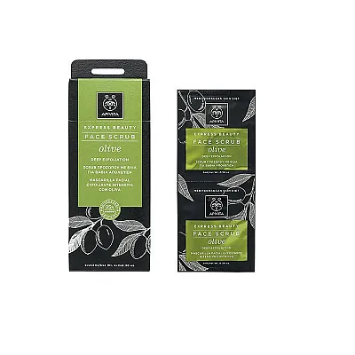 Apivita Olive Face Scrub Scrub Προσώπου με ελιά για Βαθιά Απολέπιση, 2 x 8ml