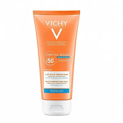 Vichy Capital Soleil Beach Protection Multi-Protection Milk SFP50+ Αντιηλιακό Γαλάκτωμα Πολλαπλής Προστασίας, 200ml