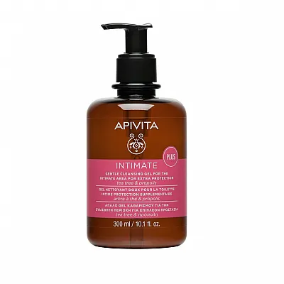Apivita Intimate Plus, Απαλό Gel Καθαρισμού Ευαίσθητης Περιοχής Με Πρόπολη & Tea Tree 300ml