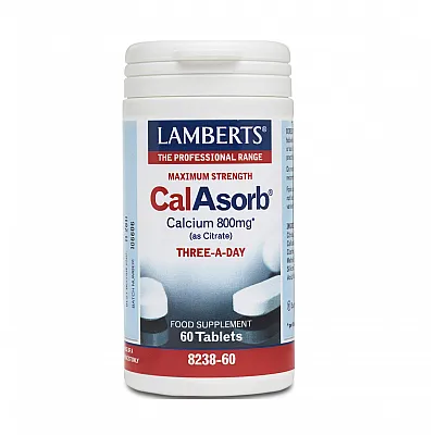 Lamberts CalAsorb Calcium 800mg, Συμπλήρωμα Διατροφής Ασβεστίου 60 ταμπλέτες