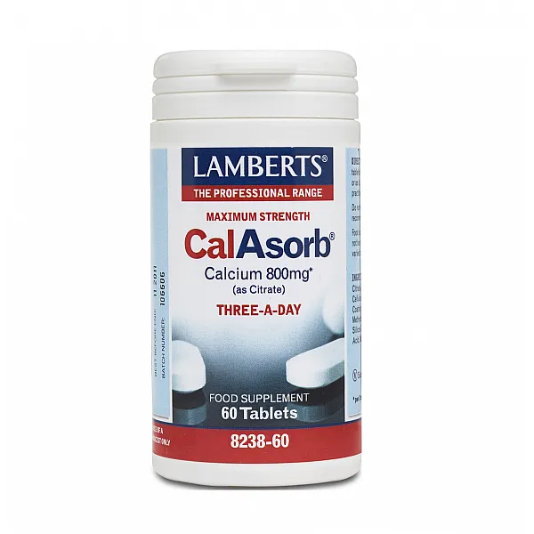 Lamberts CalAsorb Calcium 800mg, Συμπλήρωμα Διατροφής Ασβεστίου 60 ταμπλέτες