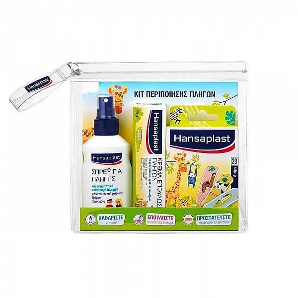 Hansaplast Promo Universal Strips 20τμχ & Σπρέι για Πληγές 100ml & Κρέμα Επούλωσης Πληγών 20gr