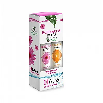 Power Of Nature Echinacea Extra 24 effervescent tablets & Vitamin C 500mg 20 effervescent tablets