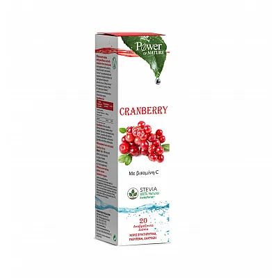 Power Health Cranberry with Vitamin C & Stevia 20 Effervescent Tablets