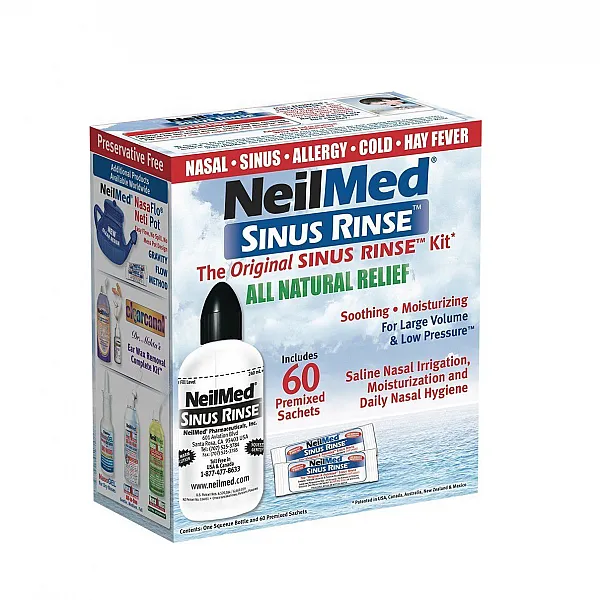 NeilMed Sinus Rinse Kit + 60 Φακελάκια - Σύστημα Ρινικών Πλύσεων Για Ενήλικες