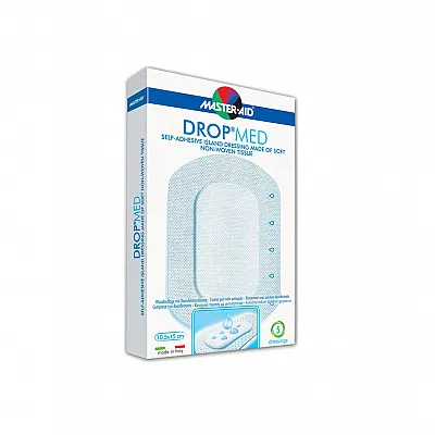 Masteraid Drop Med Αυτοκόλλητες Ατικολλητικές Γάζες 10,5x15cm (6x10,2), 5 τεμάχια