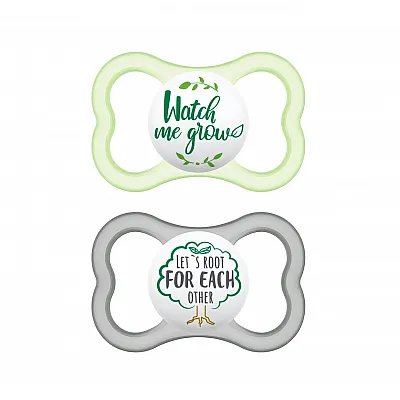 Mam Air (275S) Silicone Orthodontic Pacifier, for babies 16m + Green - Gray , 2 pieces