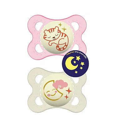 Mam Night Silicone 2-6m Kitten / Bubble 2pcs