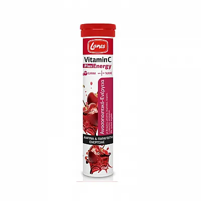 Lanes Vitamin C Plus Energy Κεράσι 500mg 20 αναβράζοντα δισκία