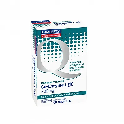 Lamberts Co-Enzyme Q10 200mg, 60 caps : Μοναδικές ευεργετικές ιδιότητες για την καρδιά και το ανοσοποιητικό σύστημα