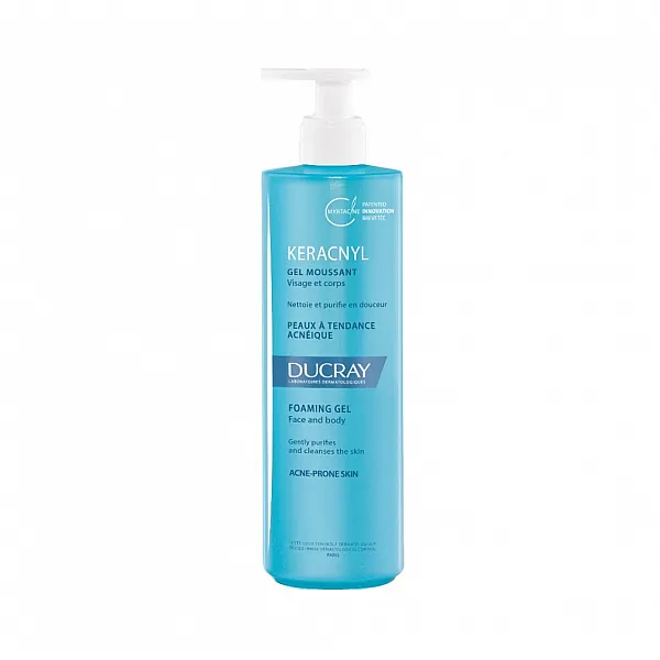 Ducray Keracnyl Gel Καθαρισμού για Λιπαρό Δέρμα με τάση Ακμής 400ml.