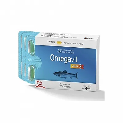 Uplab Pharmaceuticals Omegavit Κάψουλες Ωμέγα-3 (EPA & DHA) Λιπαρά Οξέα 1000mg 30 μαλακές κάψουλες