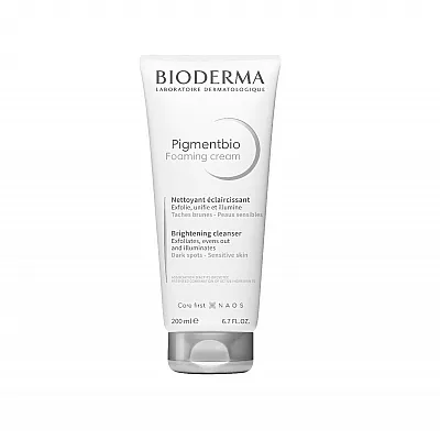 Bioderma Pigmentbio Foaming Cream Απολεπιστική Κρέμα Καθαρισμού για Άμεση Φωτεινότητα της Επιδερμίδας, 200ml