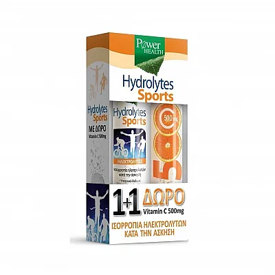 Power Health Hydrolytes Sports with Stevia & Vitamin C 500mg 20 + 20 αναβράζοντα δισκία