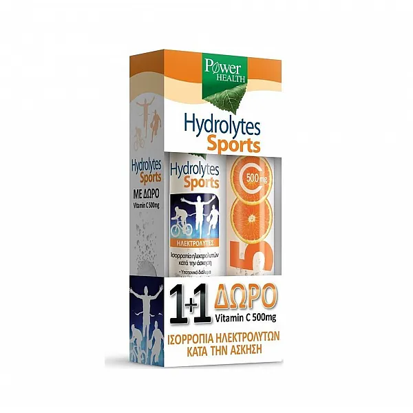 Power Health Hydrolytes Sports with Stevia & Vitamin C 500mg 20 + 20 αναβράζοντα δισκία
