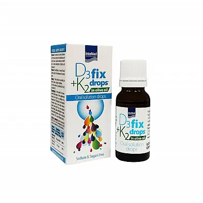Intermed D3 & K2 Fix Drops in Olive Oil Oral Drops Συμπλήρωμα Διατροφής για το Ανοσοποιητικό σε Υγρή Μορφή, 12ml