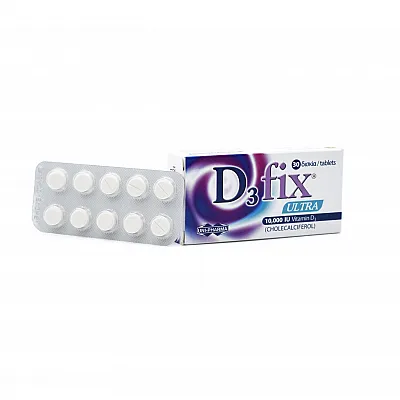 Unipharma D3 Fix Ultra 10000iu Συμπλήρωμα Διατροφής Βιταμίνης D3 - Καλή Υγεία Οστών, Δοντιών & Ανοσοποιητικού Συστήματος, 30tabs