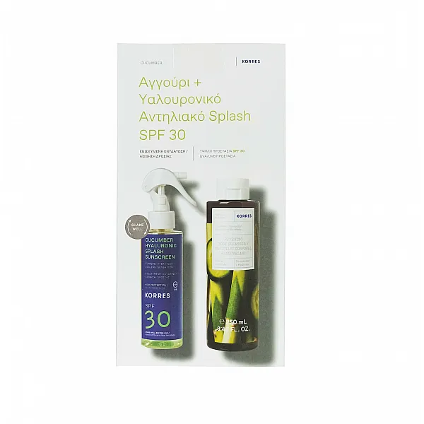 Korres Promo Cucumber & Hyaluronic Splash Sunscreen SPF30, 150ml & Αφρόλουτρο Αγγούρι Bamboo, 250ml