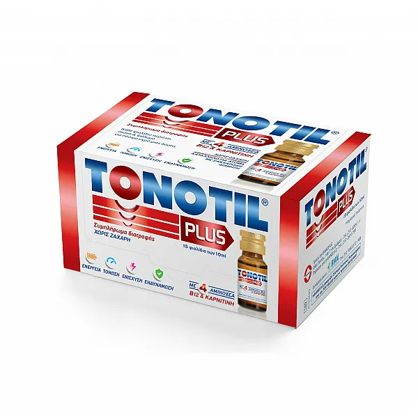 Tonotil Plus Συμπλήρωμα Διατροφής με Καρνιτίνη & 4 Αμινοξέα για Μεγάλη Ενέργεια, 15τμχ