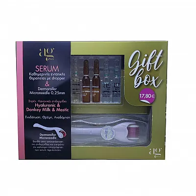 Ag Pharm Gift Box Hyaluronic 2ml 2τμχ, Donkey Milk 2τμχ, Mastic 2ml 1τμχ + Derma Roller System 540 (0.25mm) 1τμχ
