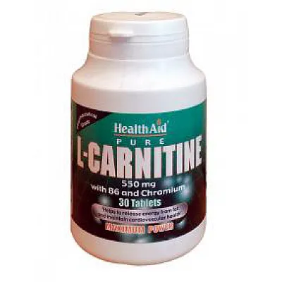 Health Aid L-Carnitine with Vitamin B6 & Chromium, 30 tabs