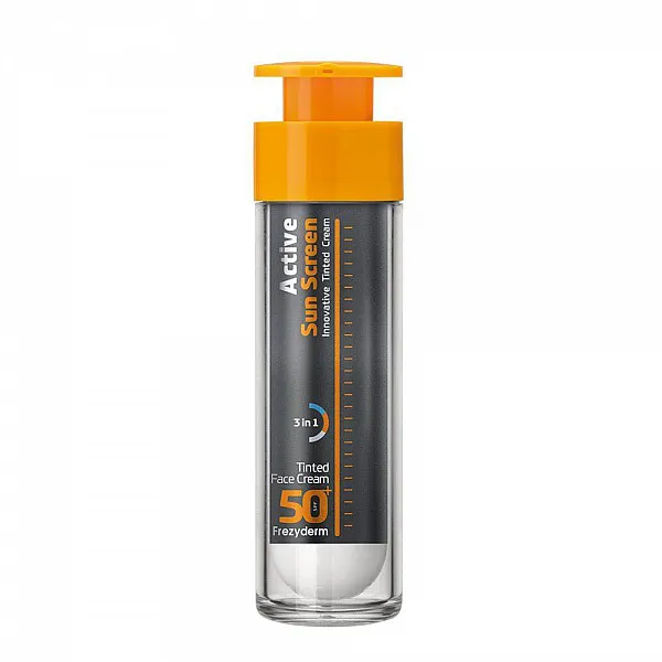 Frezyderm Active Sun Screen Tinted Face Cream SPF50+ Αντηλιακή Προσώπου Ενυδάτωσης και Αντιγήρανσης με Χρώμα 50ml