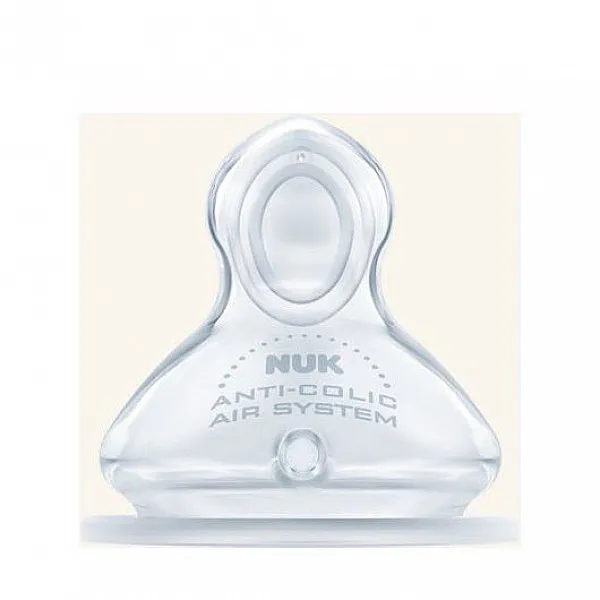 Nuk First Choice Plus Θηλή Σιλικόνης Μ (Μεσαία Οπή για Γάλα) με Βαλβίδα 0-6 Μηνών 1τμχ