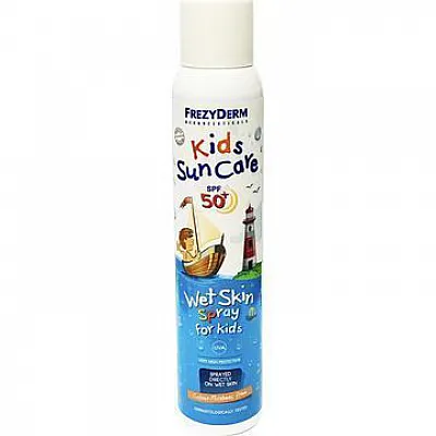 Frezyderm Kids Sun Care SPF50+ Wet Skin Spray Παιδικό Αντιηλιακό Spray που ψεκάζεται απευθείας σε Βρεγμένο Δέρμα, 200ml