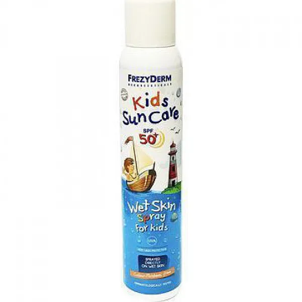 Frezyderm Kids Sun Care SPF50+ Wet Skin Spray Παιδικό Αντιηλιακό Spray που ψεκάζεται απευθείας σε Βρεγμένο Δέρμα, 200ml