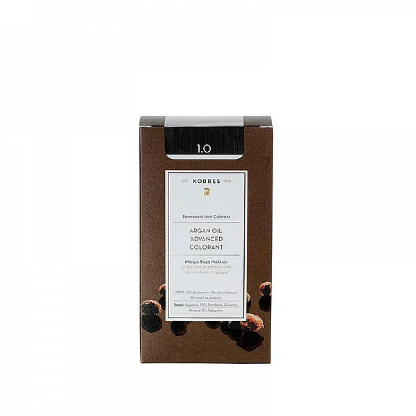 Korres Argan Oil Μόνιμη Βαφή 1.0 Μαύρο Φυσικό 50ml