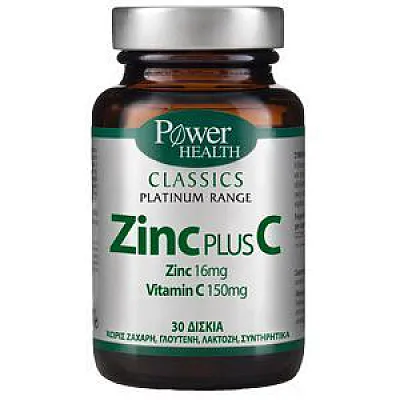 Power Health CLASSICS Platinum Range Zinc Plus C, 30 TABS