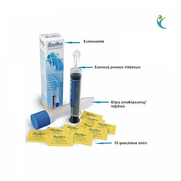 Nikoma Nasaline Adult Σύστημα ρινικών πλύσεων + 10 Φακελάκια