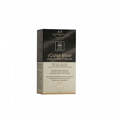 Apivita My Color Elixir Μόνιμη Βαφή Μαλλιών No 4.11 Καστανό Έντονο Σαντρέ, 1 τεμάχιο