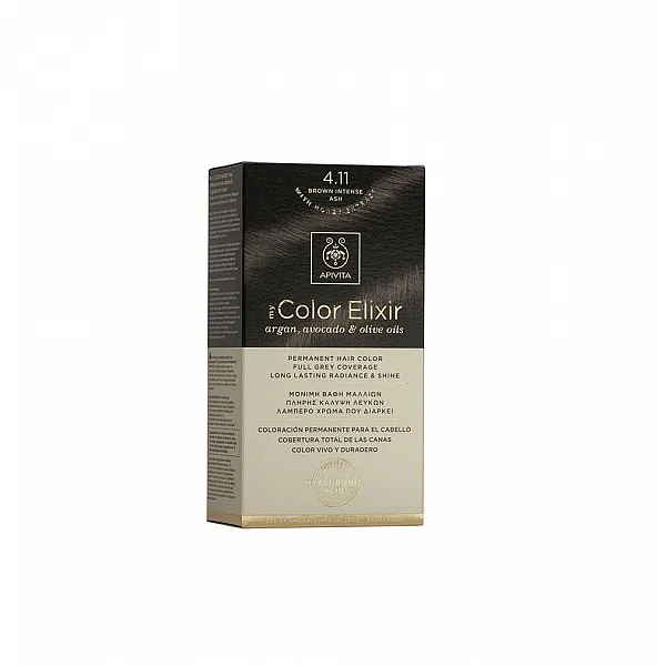 Apivita My Color Elixir Μόνιμη Βαφή Μαλλιών No 4.11 Καστανό Έντονο Σαντρέ, 1 τεμάχιο
