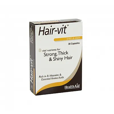 Health Aid, Hair-vit, Για Δυνατά,Υγιή και Όμορφα Μαλλιά, 30Capsules