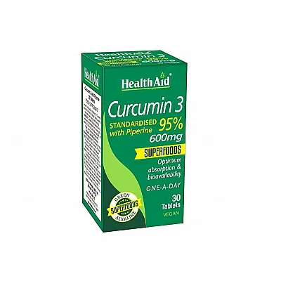 Health Aid Curcumin 3 - 30tabs, 600mg