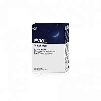 Eviol Sleep Well Formula with valerian & melatonin for insomnia, 60caps