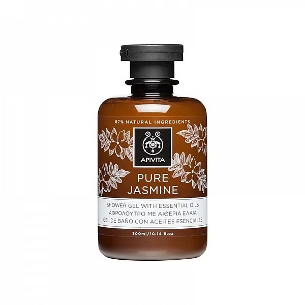 Apivita Pure Jasmine Shower Gel with Essential Oils Αφρόλουτρο με Αιθέρια Έλαια & Άρωμα Γιασεμί, 300 ml