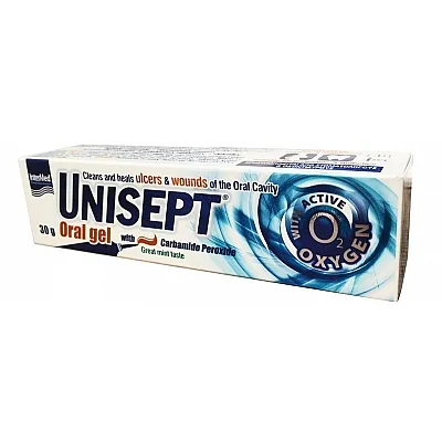 Intermed Unisept Oral Gel Γέλη για Έλκη και Πληγές της Στοματικής Κοιλότητας, 30gr
