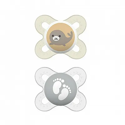 MAM Start Silicone Pacifier 0-2m Seal - Gray Feet 2pcs 125S
