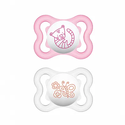 Mam Air Silicone Orthodontic Pacifier Pink 2-6m, 2 pieces