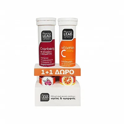 Vitorgan NutraLead Cranberry with Vitamin C & Zinc 20 effervescent tablets & Vitamin C 550mg 20 effervescent tablets