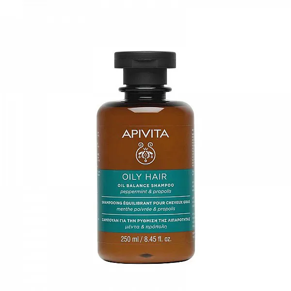 Apivita Oil Balance Shampoo - Σαμπουάν για τα Λιπαρά Μαλλιά με Μέντα & Πρόπολη, 250ml