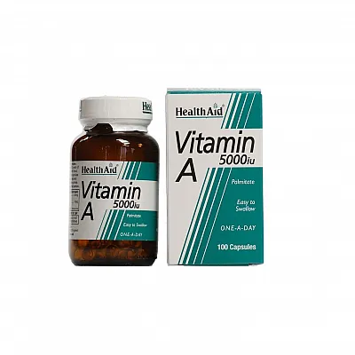 Health Aid VITAMIN A (Palmitate) 5000 iu, 100 capsules