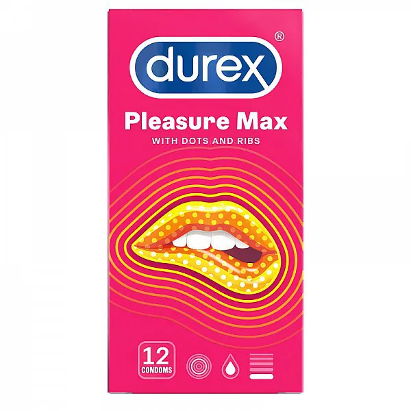 Durex Pleasuremax Προφυλακτικά με Ανάγλυφες Κουκίδες & Ραβδώσεις, 12τεμ