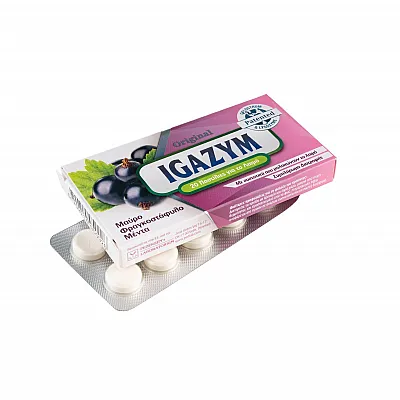 Igazym Original Παστίλες που Μαλακώνουν το Λαιμό με Γεύση Μαύρο Φραγκοστάφυλο Μέντα 20τμχ