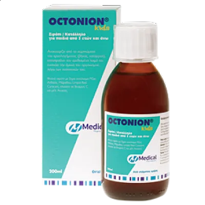 Medical Pharmaquality Octonion Kids Σιρόπι για την Αντιμετώπιση του Βήχα & του Κρυολογήματος στα Παιδιά 3 ετών & άνω, 200 ml