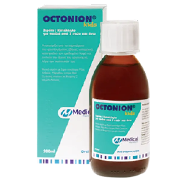 Medical Pharmaquality Octonion Kids Σιρόπι για την Αντιμετώπιση του Βήχα & του Κρυολογήματος στα Παιδιά 3 ετών & άνω, 200 ml