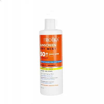 Froika Sunscreen Dry Mist Sunscreen Transparent Non-oily for Sensitive & Sun-tolerant Skin SPF50+, 250ml