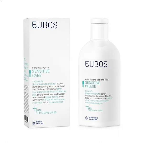 EUBOS Ελαιώδες ντους F για ξηρό & πολύ ξηρό δέρμα 200ml